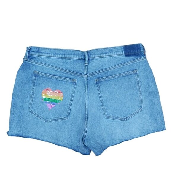 NWT ABERCROMBIE & FITCH medium wash high rise denim mom shorts - Picture 4 of 12